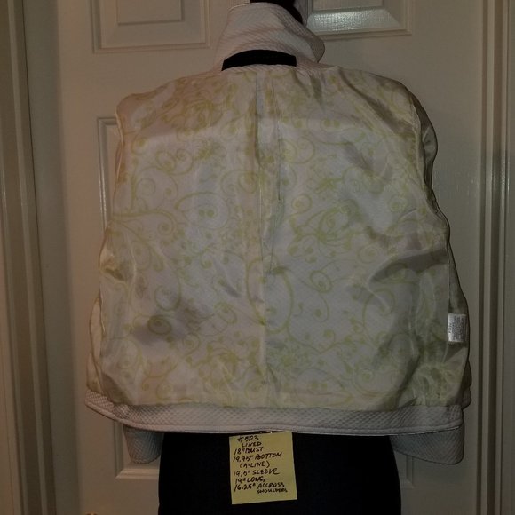 ✅#502 Preowned White Apostrophe A-Line Jacket S - Picture 8 of 9
